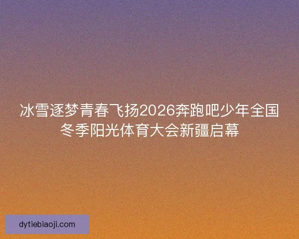 冰雪逐梦青春飞扬2026奔跑吧少年全国冬季阳光体育大会新疆启幕